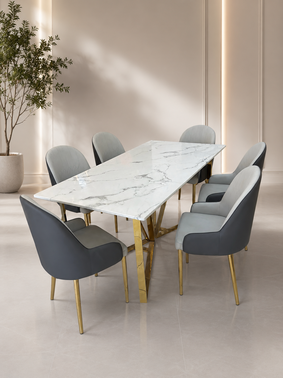 Marble Dining Table – 180 × 90 cm