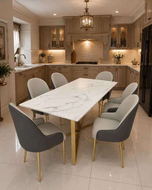 Marble Dining Table – 180 × 90 cm